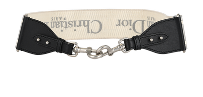 Christian Dior Adjustable Shoulder Strap, &pound;375, Accessories, Cream/Grey, Canvas/Leather, Front view